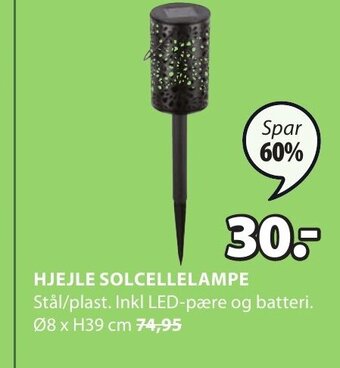 JYSK Hjejle Solcellelampe tilbud
