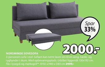 JYSK Norsminde Sovesofa tilbud