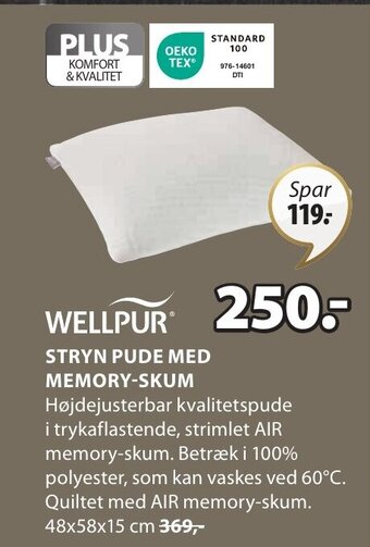 JYSK Stryn Pude Med Memory-Skum tilbud
