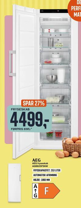 Skousen Aeg fryseskab agb625f5nw tilbud
