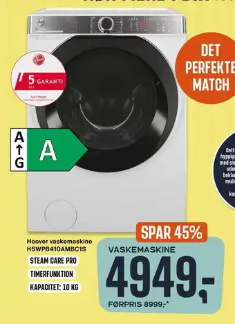 Hoover vaskemaskine h5wpb410ambc1s
