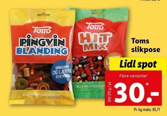 Let-Køb Toms slikpose tilbud