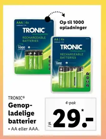 Genopladelige batterier