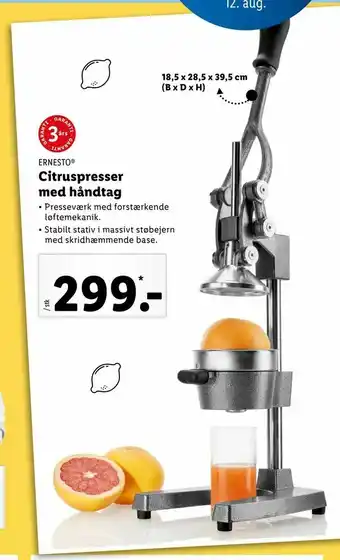 Citruspresser med håndtag