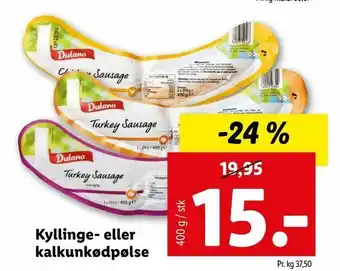 Let-Køb Kyllinge- eller kalkunkødpølse tilbud