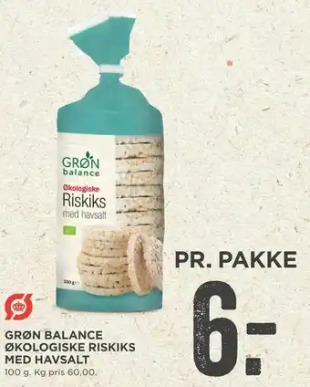 Grøn balance økologiske riskiks med havsalt
