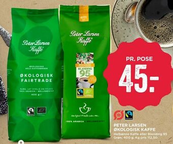 MENY Peter larsen økologisk kaffe tilbud