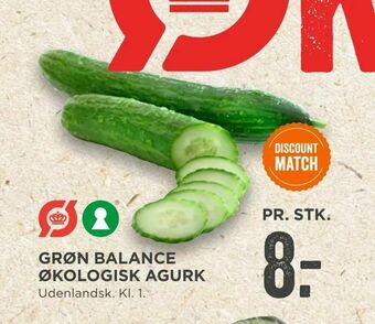 MENY Grøn balance økologisk agurk tilbud