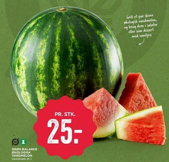 MENY Grøn balance økologisk vandmelon tilbud