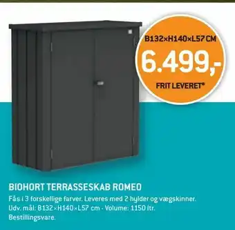 XL-BYG Biohort terrasseskab romeo tilbud