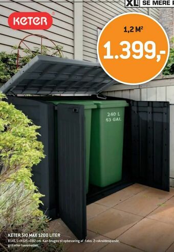 XL-BYG Keter sio max 1200 liter tilbud