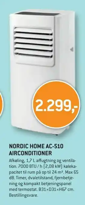 XL-BYG Nordic home ac-510 airconditioner tilbud