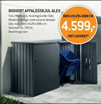 XL-BYG Biohort affaldsskjul alex tilbud