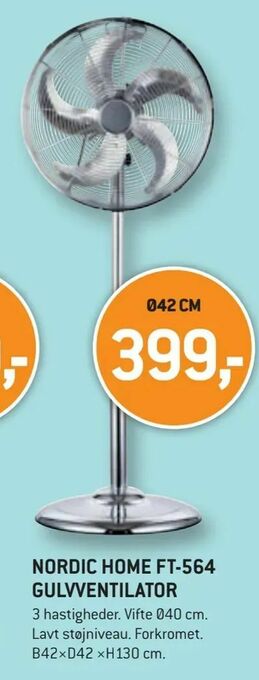 XL-BYG Nordic home ft-564 gulvventilator tilbud
