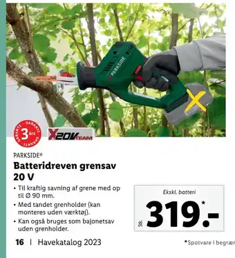 Lidl Parkside grensav tilbud