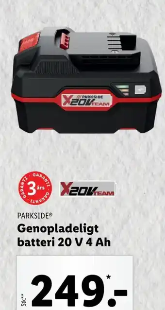 Lidl Parkside batteri tilbud