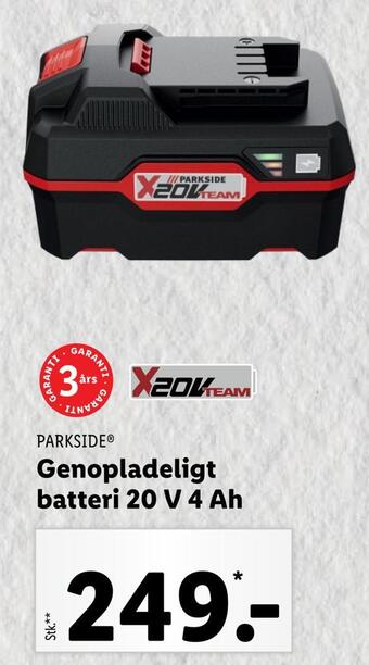 Genopladeligt batteri 20 v 4 ah