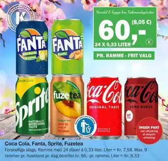 Købmandsgården Coca cola, fanta, sprite, fuzetea tilbud