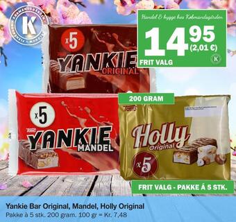 Købmandsgården Yankie bar original, mandel, holly original tilbud