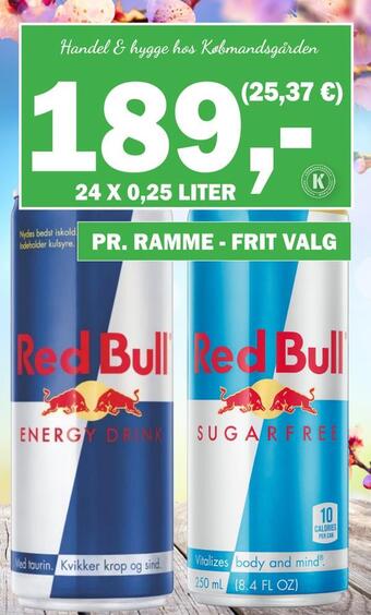 Købmandsgården Red bull, red bull sugarfree tilbud