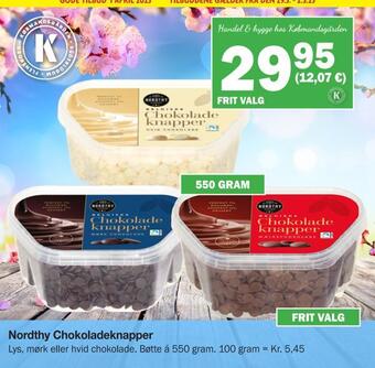 Købmandsgården Nordthy chokoladeknapper tilbud