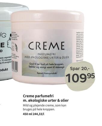 Helsam Creme parfumefri m. økologiske urter & olier tilbud