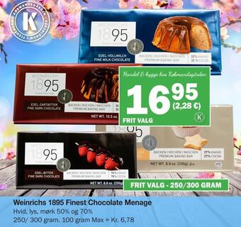 Købmandsgården Weinrichs 1895 finest chocolate menage tilbud