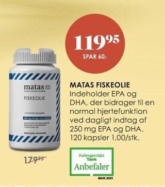 Matas Matas Fiskeolie tilbud