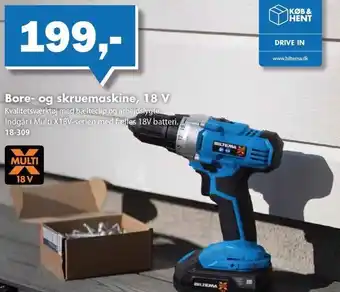Bore- og skruemaskine, 18 v