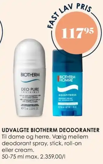Matas Udvalgte Biotherm Deodoranter 50-75 ml tilbud