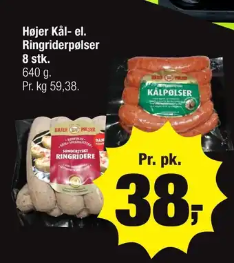 Calle Højer kål- el. ringriderpølser 8 stk. tilbud
