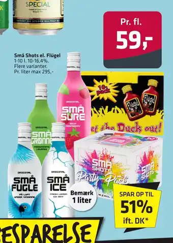 Fleggaard Små shots el. flügel tilbud