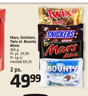 Fleggaard Mars, snickers, twix el. bounty minis tilbud