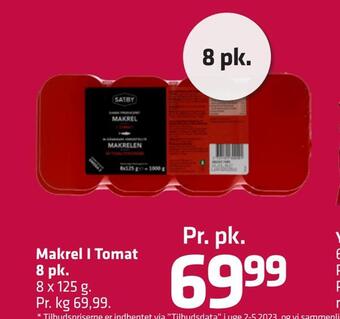 Fleggaard Makrel i tomat 8 pk tilbud