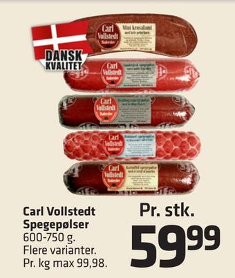 Fleggaard Carl vollstedt spegepølser tilbud