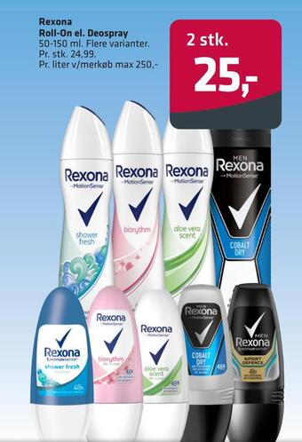 Fleggaard Rexona roll-on el. deospray tilbud