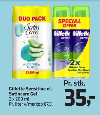 Fleggaard Gillette sensitive el. satincare gel tilbud