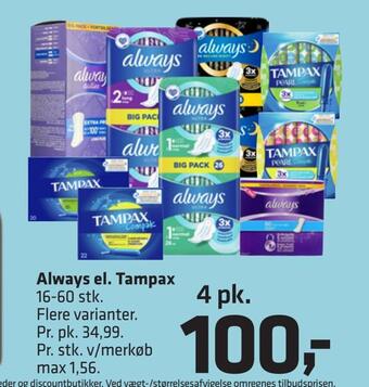 Fleggaard Always el. tampax tilbud