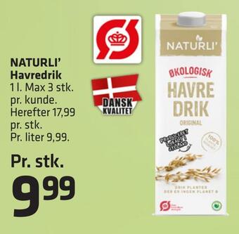 Fleggaard Naturli' havredrik tilbud