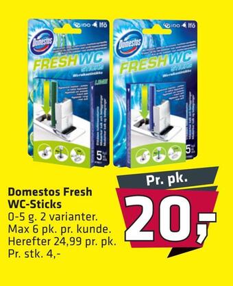 Fleggaard Domestos fresh wc-sticks tilbud