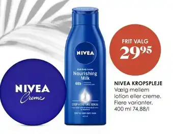 Matas Nivea Kropspleje 400ml tilbud