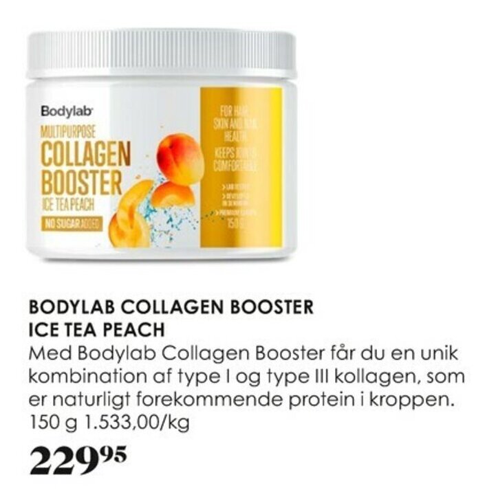 Bodylab Collagen Booster Ice Tea Peach 150 g tilbud hos Matas