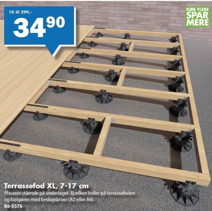 Biltema Terrassefod xl, 7-17 cm tilbud