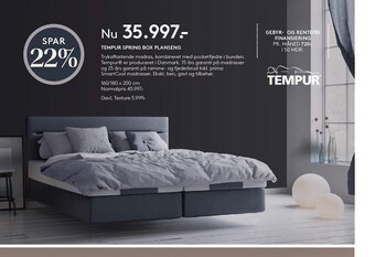 Tempur spring box planseng