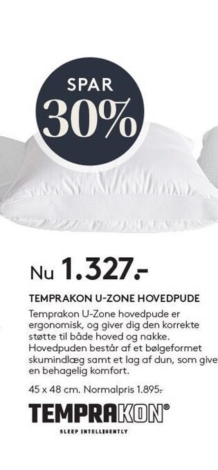 Temprakon u-zone hovedpude