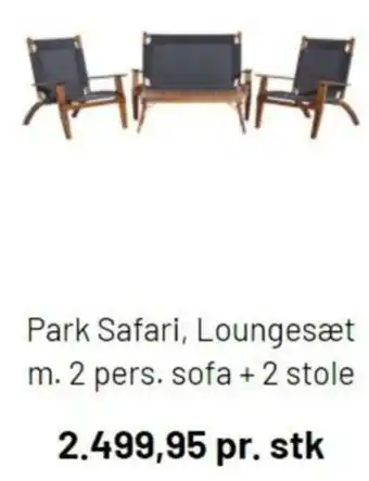 Patk Safari, Loungesæt M.2 Pers. Sofa+2 Stole