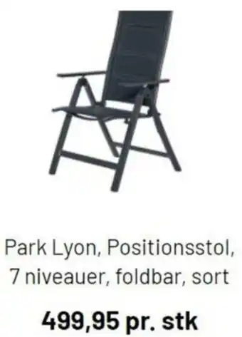 Silvan Park Lyon, Positionsstol, 7 Niveauer, Foldbar, Sort tilbud
