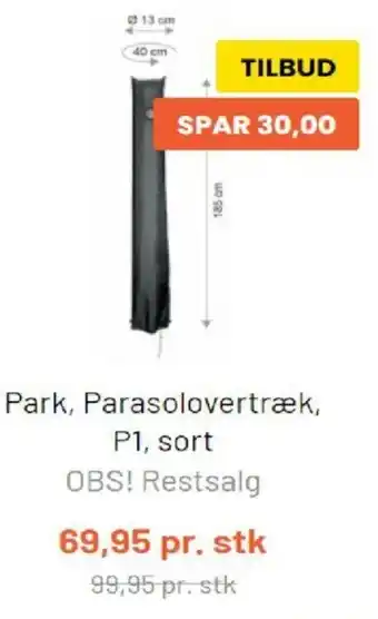 Silvan Park, Parasolovertræk P1, Sort tilbud