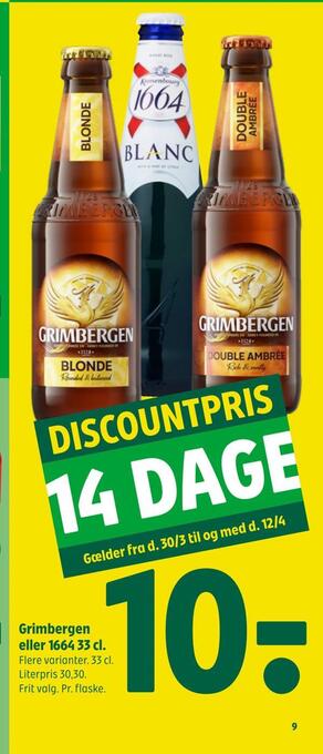 Coop 365 Grimbergen eller 1664 33 cl tilbud