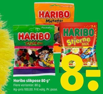 Coop 365 Haribo slikpose 80 g tilbud